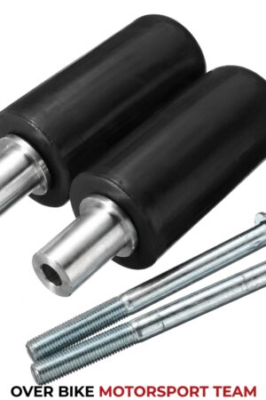 Tamponi Paratelaio Universali Moto Anti Crash Kit Protezione - Nero / Argento
