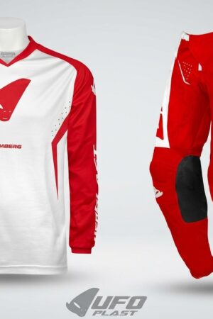 Completo Motocross Enduro Ufo Plast Bamberg / Oblivion Red White - Maglia L / Pantalone 46